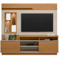 Estante Eldorado para Tv Até 60 Polegadas Ripado com Led 2 Portas Linea Cor Nature Off White Estante Eldorado para Tv Até 60 Polegadas Ripado com Led 2 Portas Linea Cor Nature Off White