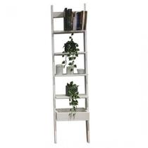 Estante Escada Decorativa Sambalelê Branco/Acetinado Estante Escada Decorativa Sambalelê Branco/Acetinado