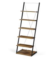 Estante Escada Queens cor Driftwood Estrutura em Aco Grafite 184cm - 64105