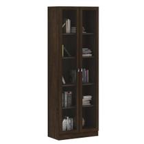 Estante Escritório 2 Portas Vidro Cannes 171Cm Rústico Estante Escritório 2 Portas Vidro Cannes 171Cm Rústico