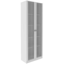 Estante Escritório Home Office 2 Portas De Vidro 4 Prateleiras Cannes 171x59 T01 Branco - Lyam Decor Estante Escritório Home Office 2 Portas De Vidro 4 Prateleiras Cannes 171x59 T01 Branco - Lyam Decor