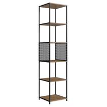Estante Expositor Livros Studio Industrial Alta 5 Prateleiras Placa e Ponto P1023 Mel
