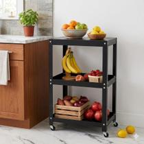 Estante Fruteira em Inox com 3 Prateleiras Solução Prática para Cozinha, Comércio ou Área Gourmet Organizada