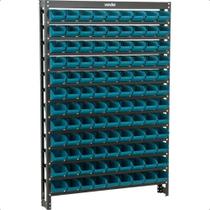 Estante gaveteiro metálica 150x101,5x15,5cm com 108 peças gavetas n.3 azul 108/3 - Vonder