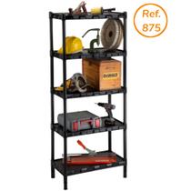 Estante Grande 68 Cm Plástica Preta 5 Prateleiras Cód. 875 Ferramentas Organização Multiuso Estante Grande 68 Cm Plástica Preta 5 Prateleiras Cód. 875 Ferramentas Organização Multiuso