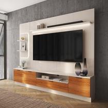 Estante Home + 1 Torre Sala 225cm Para TV 75 Pol Atenas Lukaliam Off White/Jequitiba Estante Home + 1 Torre Sala 225cm Para TV 75 Pol Atenas Lukaliam Off White/Jequitiba