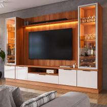 Estante Home 2 Cristaleiras LED E Portas Reflecta Para TV Até 75” Noble 270cm