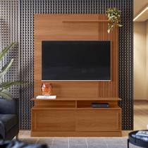 Estante Home Chicago para TV até 60 Polegadas 2 Portas Correr Prateleira e Rodízio Jequitibá - Lukaliam