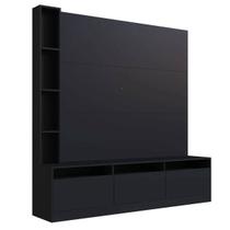 Estante Home e Painel para TV 180cm com 7 nichos e 3 Portas Basculantes ProDecor Preto