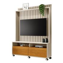 Estante Home Estilos Para Tv Até 55 Polegadas -2 Portas e Nicho -Ripado -Rodizio -Carmolar Estante Home Estilos Para Tv Até 55 Polegadas -2 Portas e Nicho -Ripado -Rodizio -Carmolar