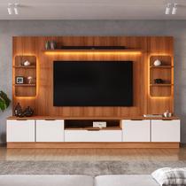 Estante Home Noble Para TV Até 75 Polegadas 270cm Com 2 Torres Nichos e LED