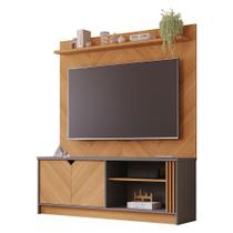 Estante Home para TV 55 Polegadas 100% MDF Volpi Grafite/Nature - Permóbili