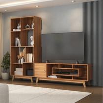 Estante Home para Tv até 65 Polegadas com 1 Porta Prime Yescasa Marrom Nogal