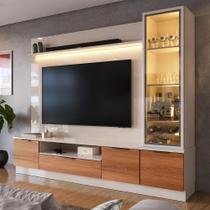 Estante Home Para TV Até 75 Noble 225cm Com 1 Cristaleira LED E Porta Reflecta Estante Home Para TV Até 75 Noble 225cm Com 1 Cristaleira LED E Porta Reflecta