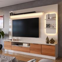 Estante Home Para TV Até 75” Noble 225cm Com 1 Torre Nicho LED Armonare