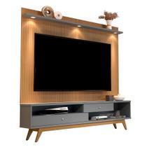 Estante Home para Tv até 75 Polegadas 2 Gavetas Ripado com LED 5232 Elmo e Onix 180cm