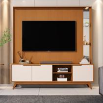 Estante Home para TV até 75 Polegadas 3 Portas com Pés de Madeira Em MDF Tucuma JB Móveis Estante Home para TV até 75 Polegadas 3 Portas com Pés de Madeira Em MDF Tucuma JB Móveis