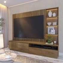 Estante Home para TV até 82 Pol com Led 240x198cm Cancún Amêndoa