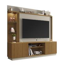 Estante Home para TV Atlanta 2 Portas Cinamomo/Off White/Ripado - Bechara Estante Home para TV Atlanta 2 Portas Cinamomo/Off White/Ripado - Bechara