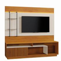 Estante Home para TV Granada com LED MDF e MDP Naturalle e Off White