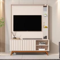 Estante Home Ripada para TV até 60 Polegadas 2 Portas com Pés de Madeira Em MDF Açai JB Móveis