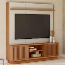 Estante home Ripada para TV até 75 Polegadas 2 Portas de Correr Ravenna Linea Brasil Estante home Ripada para TV até 75 Polegadas 2 Portas de Correr Ravenna Linea Brasil