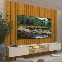 Estante Home Ripada para TV até 85 Polegadas com LED 3 Portas em MDF Majestade Luminare Gelius Estante Home Ripada para TV até 85 Polegadas com LED 3 Portas em MDF Majestade Luminare Gelius