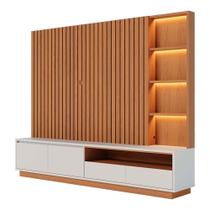 Estante Home Ripado TV 82 Polegadas 240 Cm Cancun Colibri Freijo Off White Matte