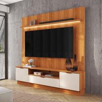 Estante Home Sala 180cm Para TV 75 Pol Atenas Lukaliam Jequitiba/Off White
