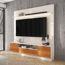 Estante Home Sala 180cm Para TV 75 Pol Atenas Lukaliam Off White/Jequitiba