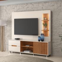 Estante Home Sala de Estar Brise 2,10m Lukaliam Móveis Para Tv Até 70 Polegadas Contém Led no Nicho