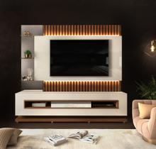 Estante Home Solare DJ Móveis para Tv 60" com LED - 100% MDF Freijo / Off White