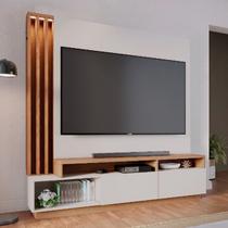 Estante Home Teather Para Tv 2 Portas 1,80m Off White/Matte/Freijo