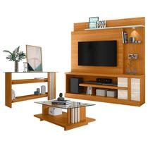 Estante Home Theater Alan com Aparador e Mesa de Centro Frizz Cinamomo Off White - Madetec Estante Home Theater Alan com Aparador e Mesa de Centro Frizz Cinamomo Off White - Madetec