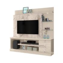 Estante Home Theater Alan Para TV até 55 Polegadas Calacata e Off White - Madetec