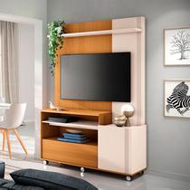 Estante Home Theater Ambiente Timber Cinamomo Off White HB Móveis - HB Moveis