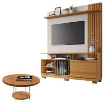 Estante Home Theater Artheo Cinamomo Off White e Mesa de Centro Sky Cinamomo- HB Móveis