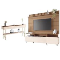 Estante Home Theater Artís E Aparador Vivant Castanho Off White Hb Móveis
