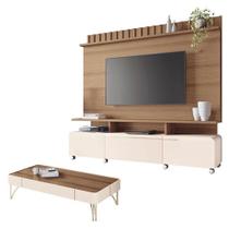 Estante Home Theater Artís E Mesa De Centro Cadenza Off White Castanho Hb Móveis Estante Home Theater Artís E Mesa De Centro Cadenza Off White Castanho Hb Móveis