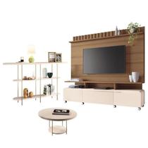 Estante Home Theater Artís Off White Castanho E Aparador Infinity E Mesa De Centro Sky Off White Hb Móveis Estante Home Theater Artís Off White Castanho E Aparador Infinity E Mesa De Centro Sky Off White Hb Móveis