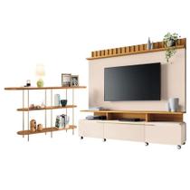 Estante Home Theater Artís Off White Cinamomo E Aparador Infinity Cinamomo Hb Móveis Estante Home Theater Artís Off White Cinamomo E Aparador Infinity Cinamomo Hb Móveis