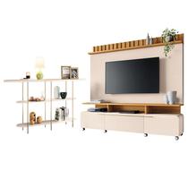 Estante Home Theater Artís Off White Cinamomo e Aparador Infinity Off White HB Móveis