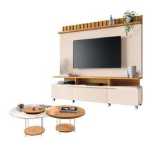 Estante Home Theater Artís Off White Cinamomo E Kit Mesa De Centro Sky Cinamomo - Hb Móveis Estante Home Theater Artís Off White Cinamomo E Kit Mesa De Centro Sky Cinamomo - Hb Móveis