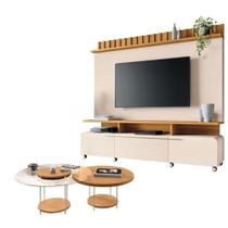 Estante Home Theater Artís Off White Cinamomo E Kit Mesa De Centro Sky Cinamomo Hb Móveis Estante Home Theater Artís Off White Cinamomo E Kit Mesa De Centro Sky Cinamomo Hb Móveis