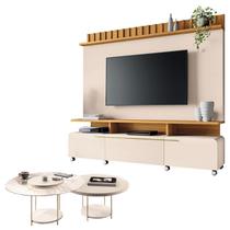 Estante Home Theater Artís Off White Cinamomo e Kit Mesa de centro Sky Off White HB Móveis Estante Home Theater Artís Off White Cinamomo e Kit Mesa de centro Sky Off White HB Móveis