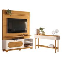 Estante Home Theater Axis Cinamomo Off White com Aparador Fiero Off White Cinamomo - HB Móveis