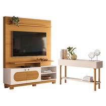 Estante Home Theater Axis Cinamomo Off White com Aparador Fiero Off White - HB Móveis Estante Home Theater Axis Cinamomo Off White com Aparador Fiero Off White - HB Móveis