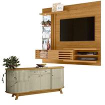 Estante Home Theater Bancada Suspensa Frizz Supreme Cumaru Com Aparador Buffet Mônaco Cumaru Opala - Madetec Estante Home Theater Bancada Suspensa Frizz Supreme Cumaru Com Aparador Buffet Mônaco Cumaru Opala - Madetec