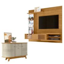 Estante Home Theater Bancada Suspensa Frizz Supreme Cumaru Com Aparador Buffet Monza Cumaru Opala - Madetec Estante Home Theater Bancada Suspensa Frizz Supreme Cumaru Com Aparador Buffet Monza Cumaru Opala - Madetec