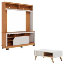 Estante Home Theater Belaya Freijó Off White Matte e Mesa de Centro Jeri Off White Freijó - Colibri Estante Home Theater Belaya Freijó Off White Matte e Mesa de Centro Jeri Off White Freijó - Colibri